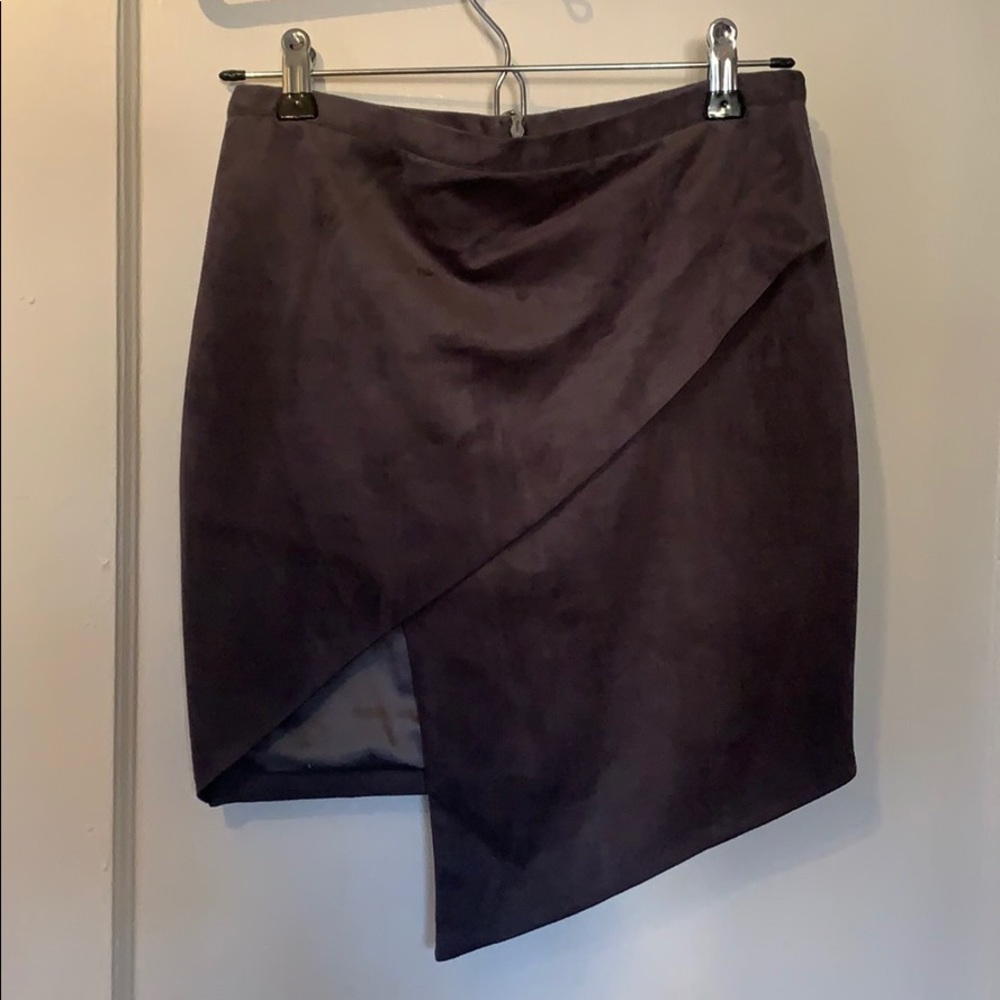Suede Asymmetrical Skirt